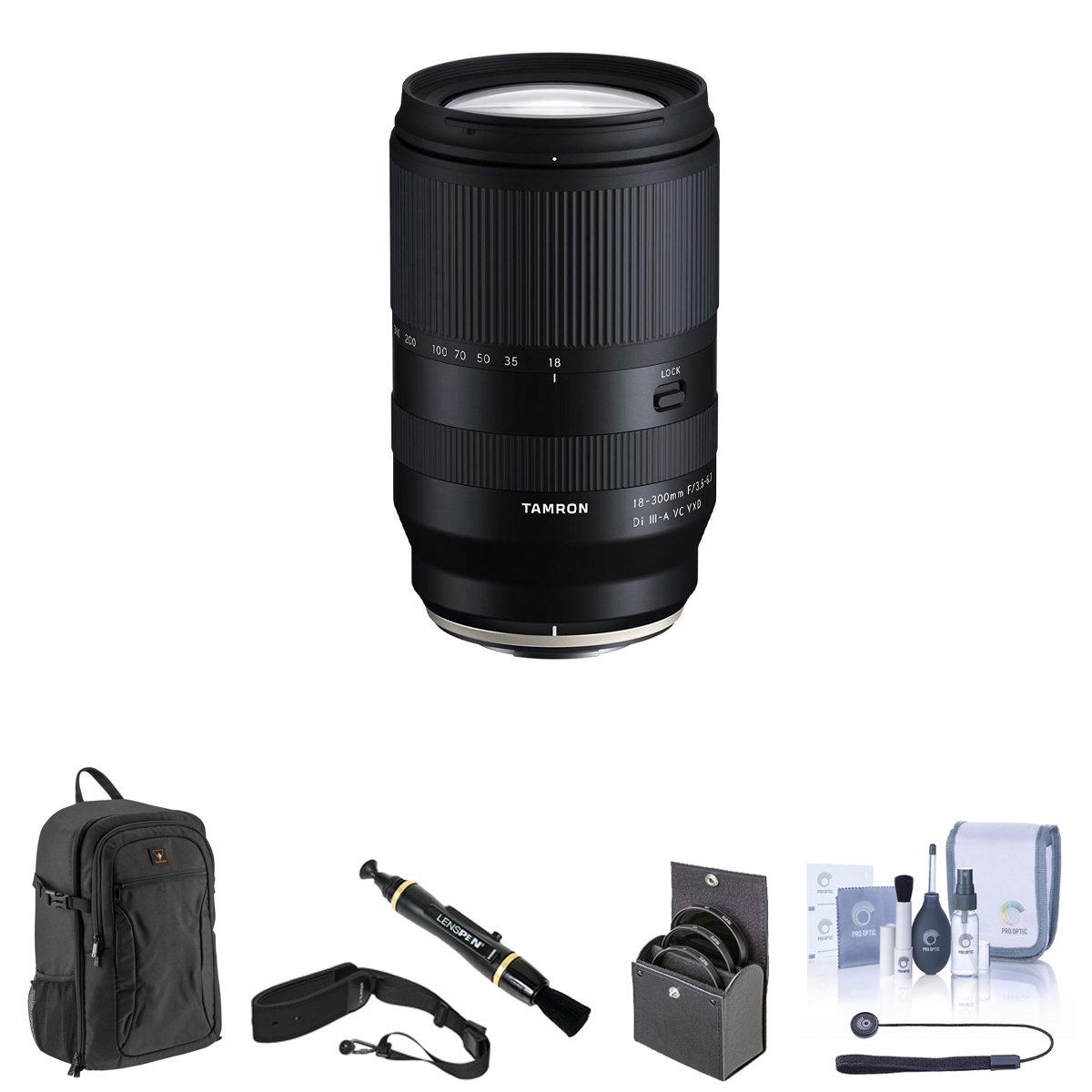

Tamron 18-300mm f/3.5-6.3 Di III-A VC VXD Lens for Sony E with Premium Acc. Kit