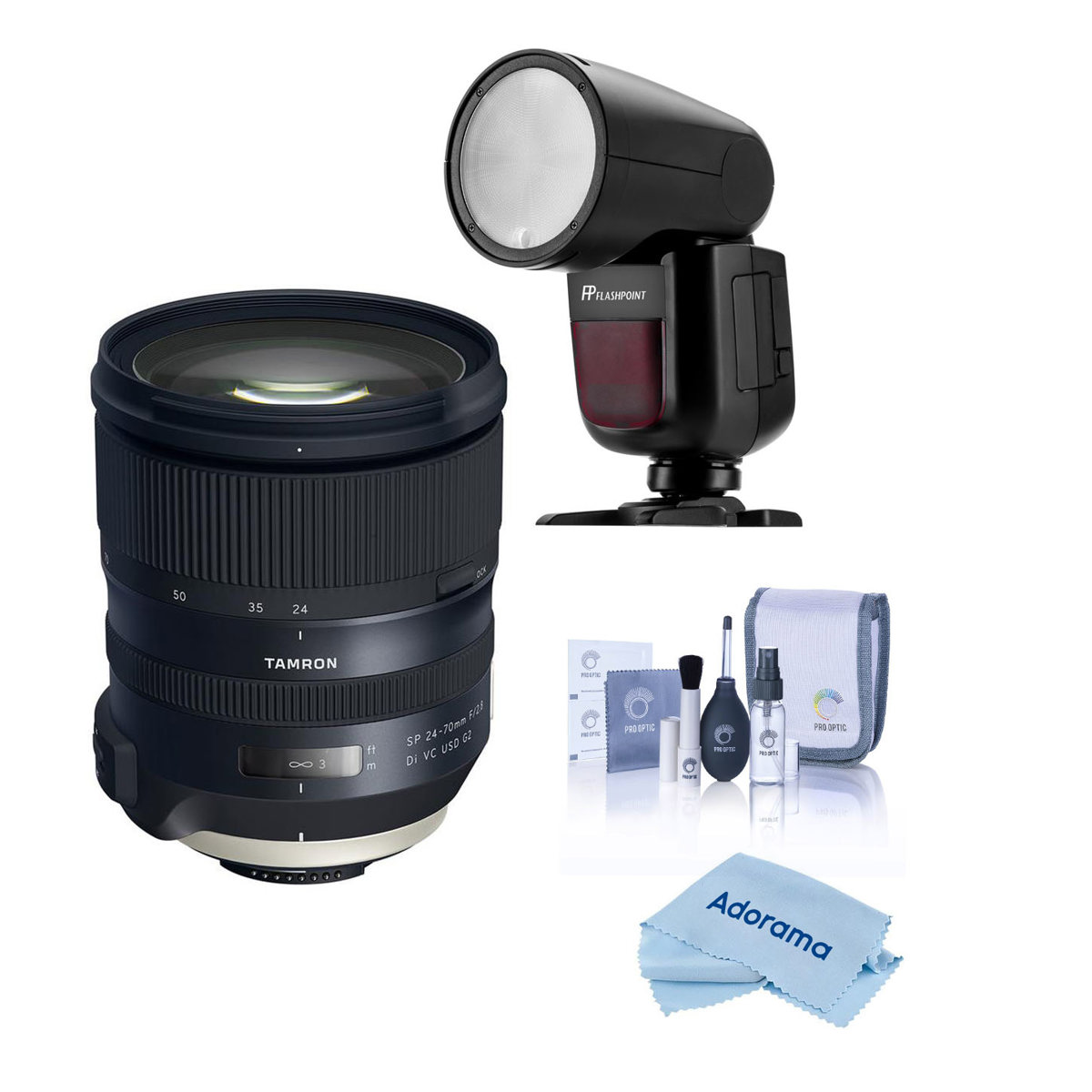 

Tamron SP 24-70mm f/2.8 Di VC USD G2 Lens for Canon EF w/Zoom Li-on X Flash Kit