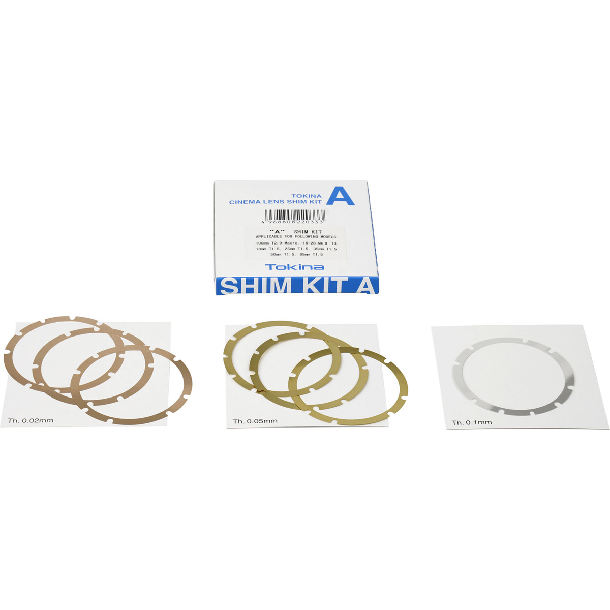 

Tokina Cinema Lens Shim Kit A