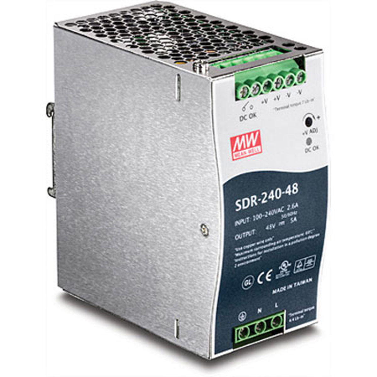 

TRENDnet TI-S24048 240W Single Output DIN-Rail Power Supply, Version v1.0R