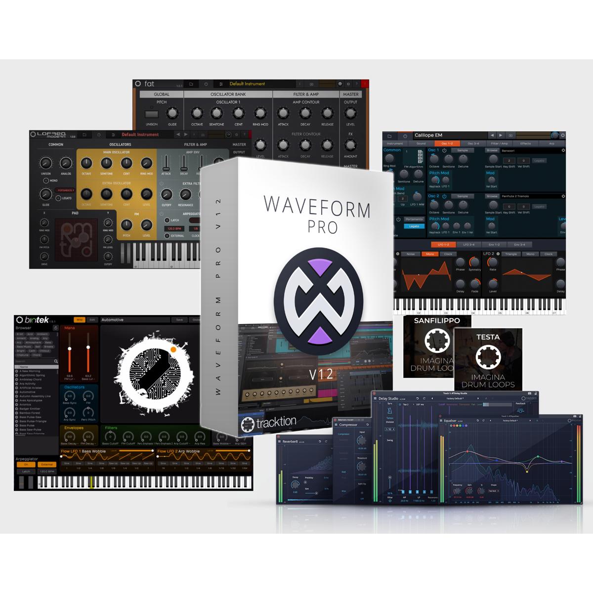 

Tracktion Waveform Pro 12 Software with Recommended Content Bundle, Download