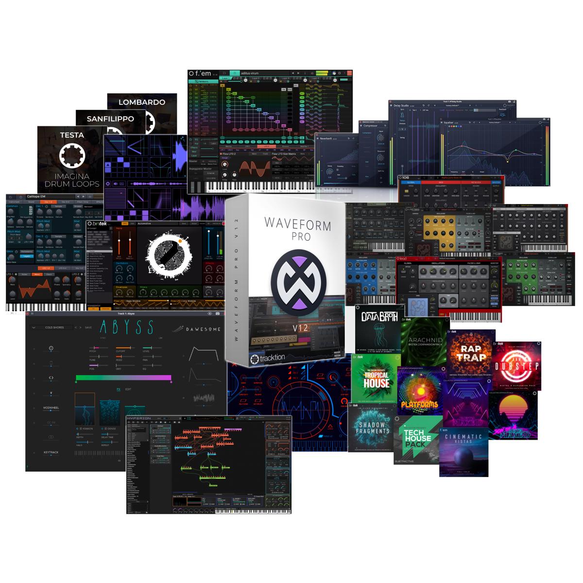 

Tracktion Waveform Pro 12 Music Production Software Everything Bundle, Download