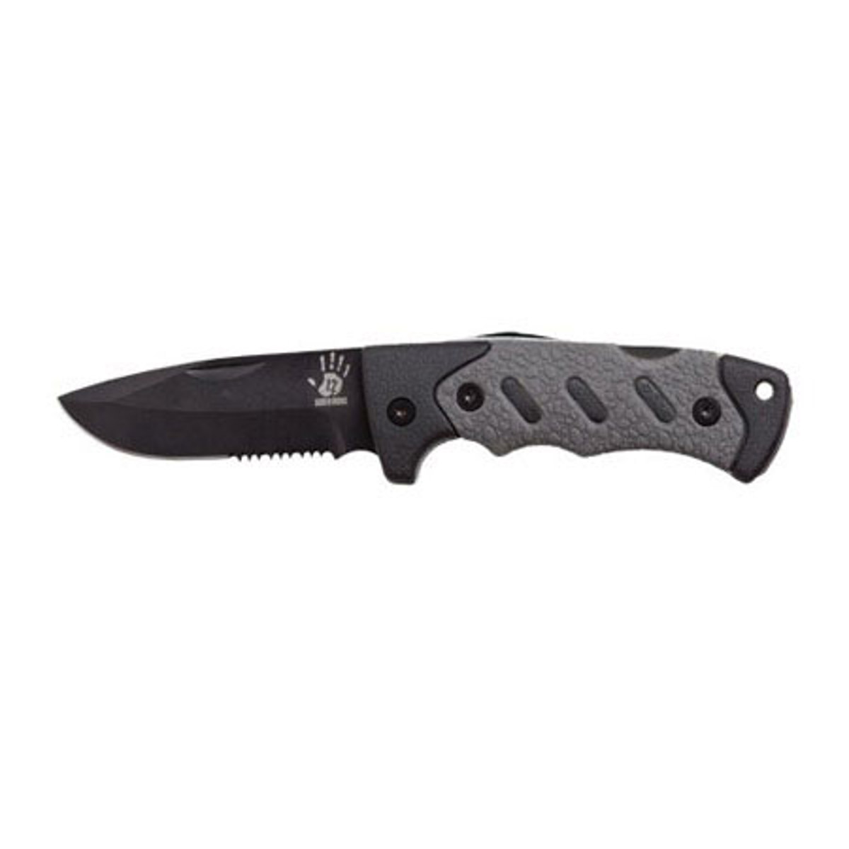 Image of 12 Survivors Folding Half Serrated Drop Point Blade Knife