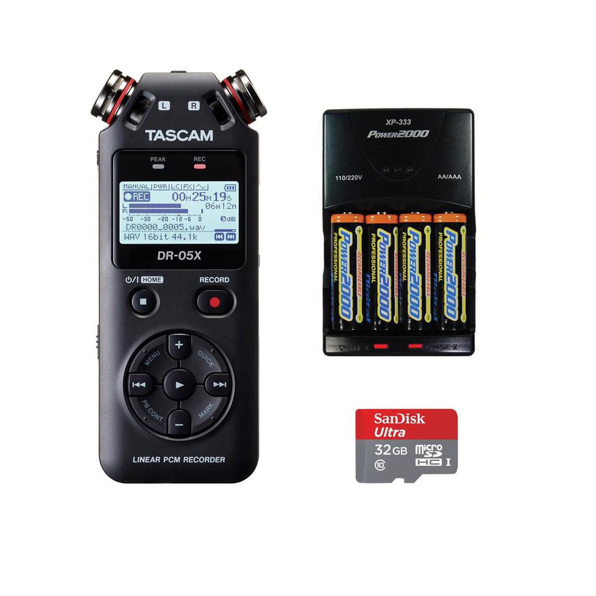 

Tascam DR-05X Audio Recorder Bundle with Rapid Battery Charger, and 32GB Card