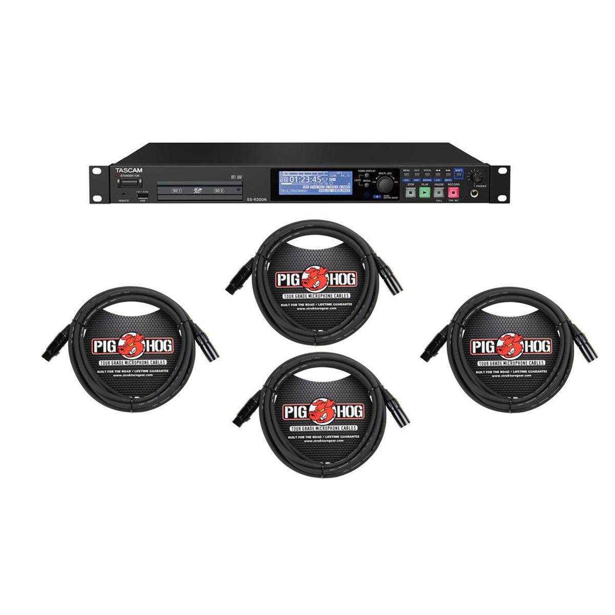 

Tascam SS-R250N Memory Recorder with 15' 8mm XLR Microphone Cables