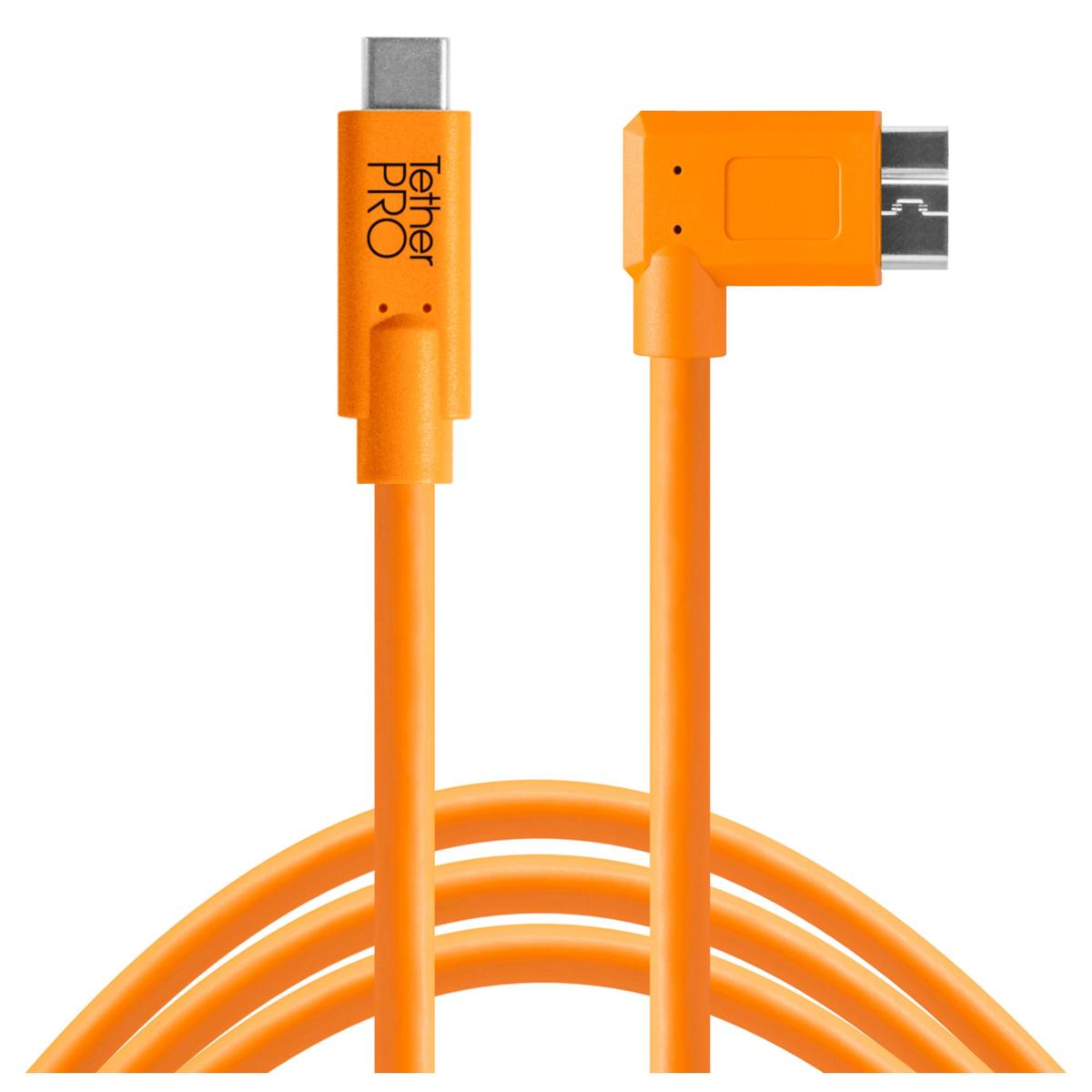 Photos - Other for Computer Tether Tools TetherPro USB-C to 3.0 Micro-B Right Angle Cable, 15', Orange 