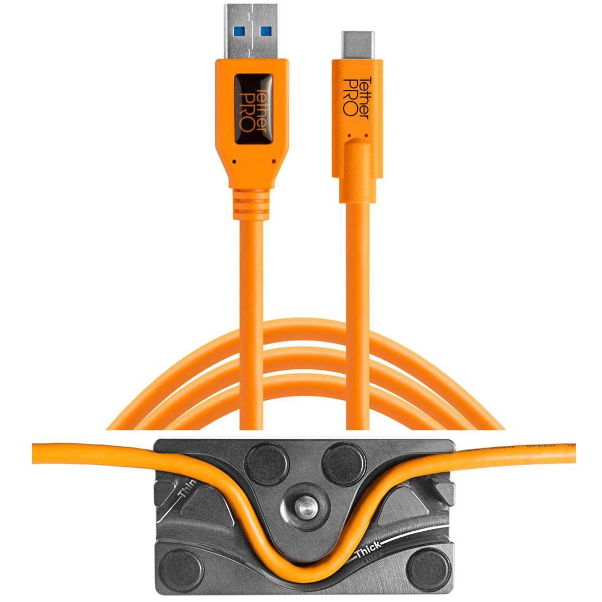 

Tether Tools TetherBLOCK Plate, TetherPro 15' USB 3.0 to USB-C Cable, Orange
