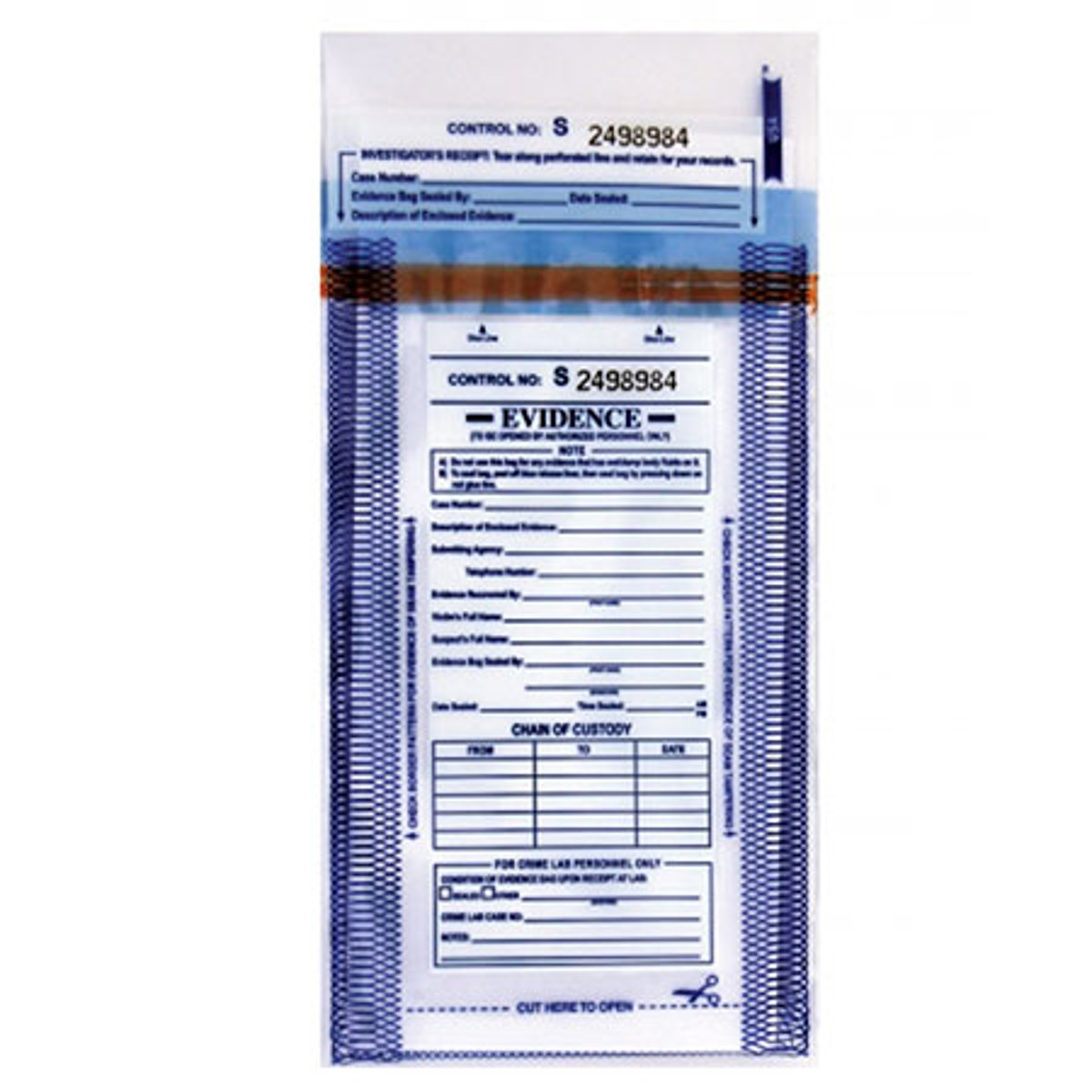 

Tri-Tech Forensics 5x8" Evidence Collection Security Bag, Small, Pack of 100