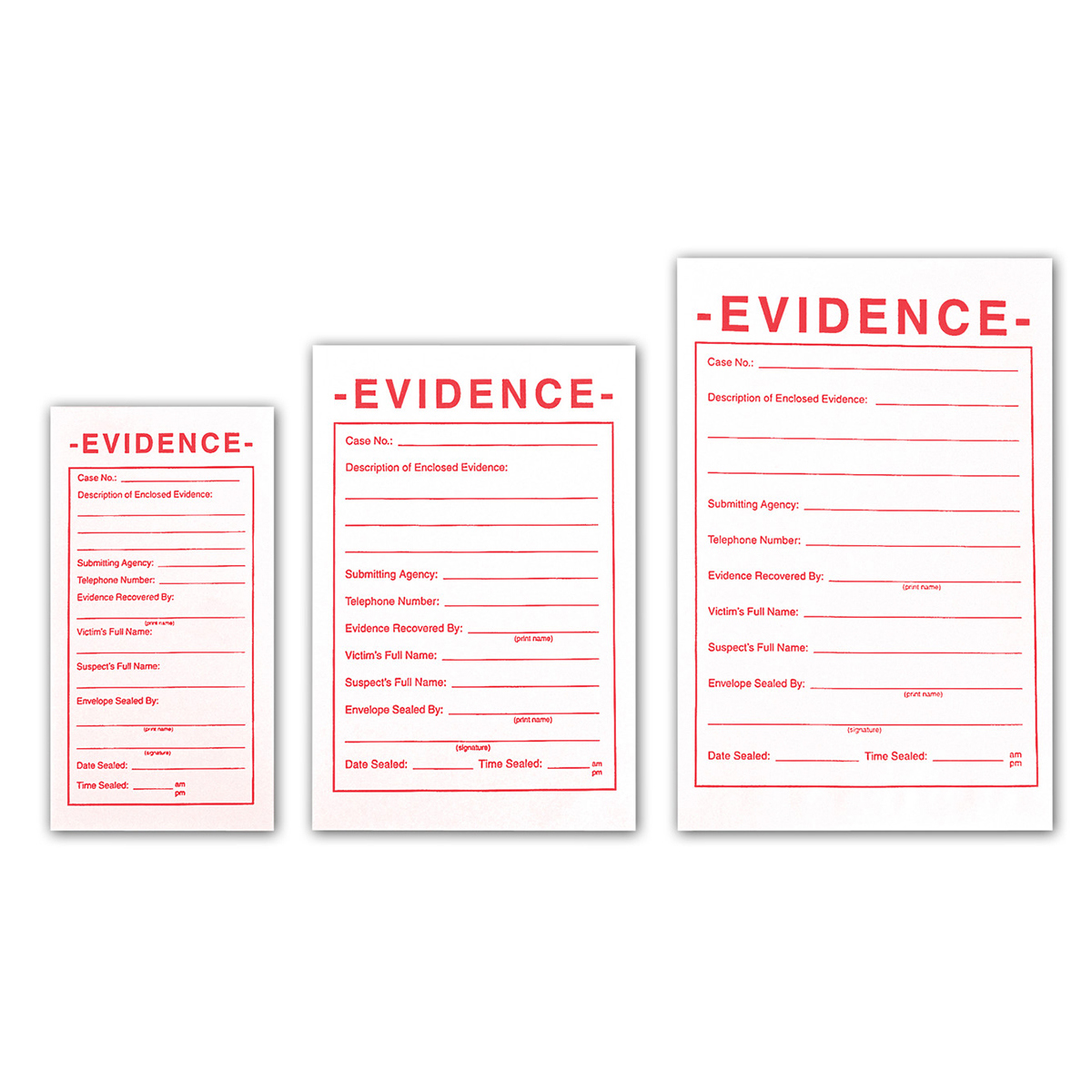 

Tri-Tech Forensics 3.5x6.5" Small Evidence Envelopes, White, 100-Pack
