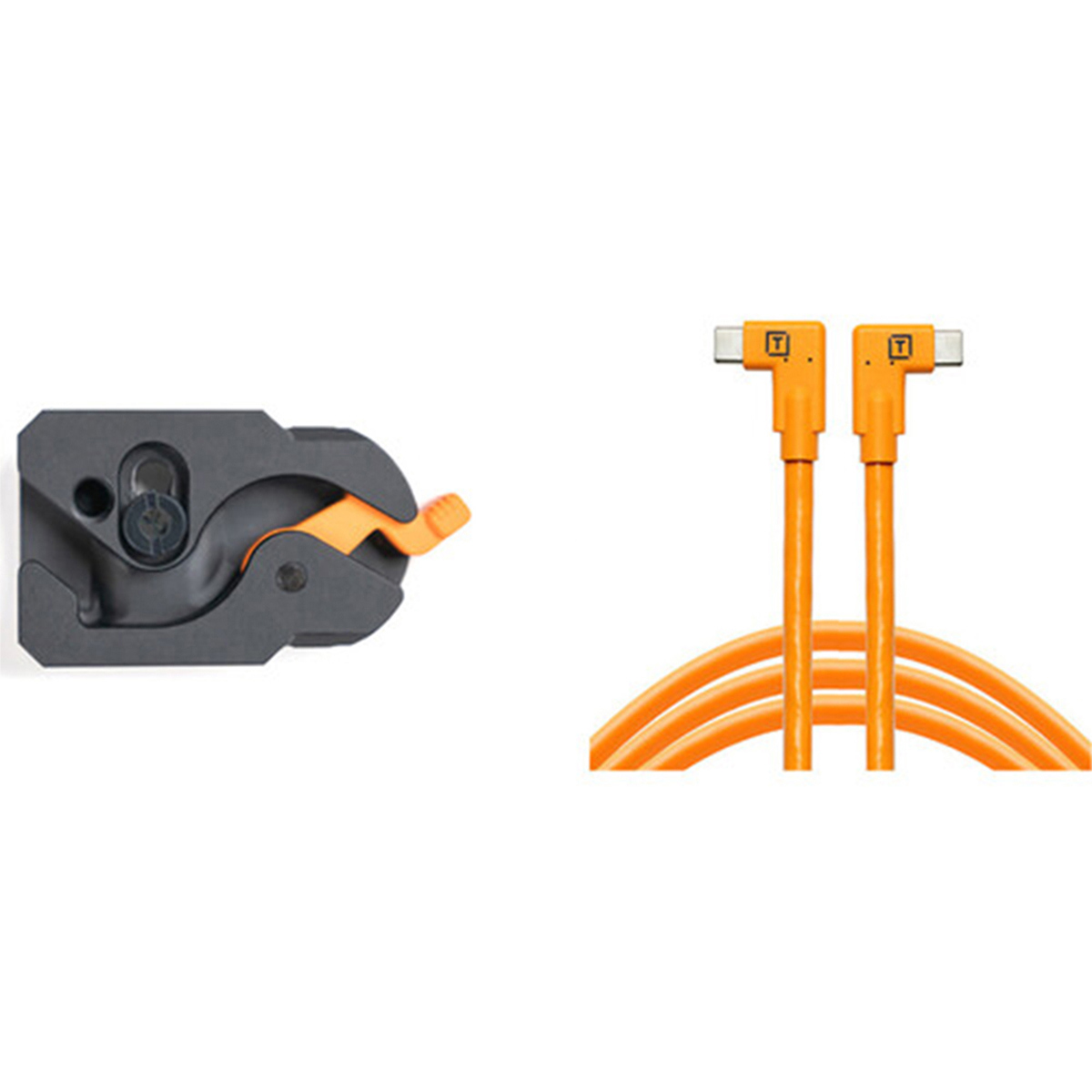

Tether Tools TetherGuard LeverLock Plate and 15' USB-C Dual RA Cable, Orange