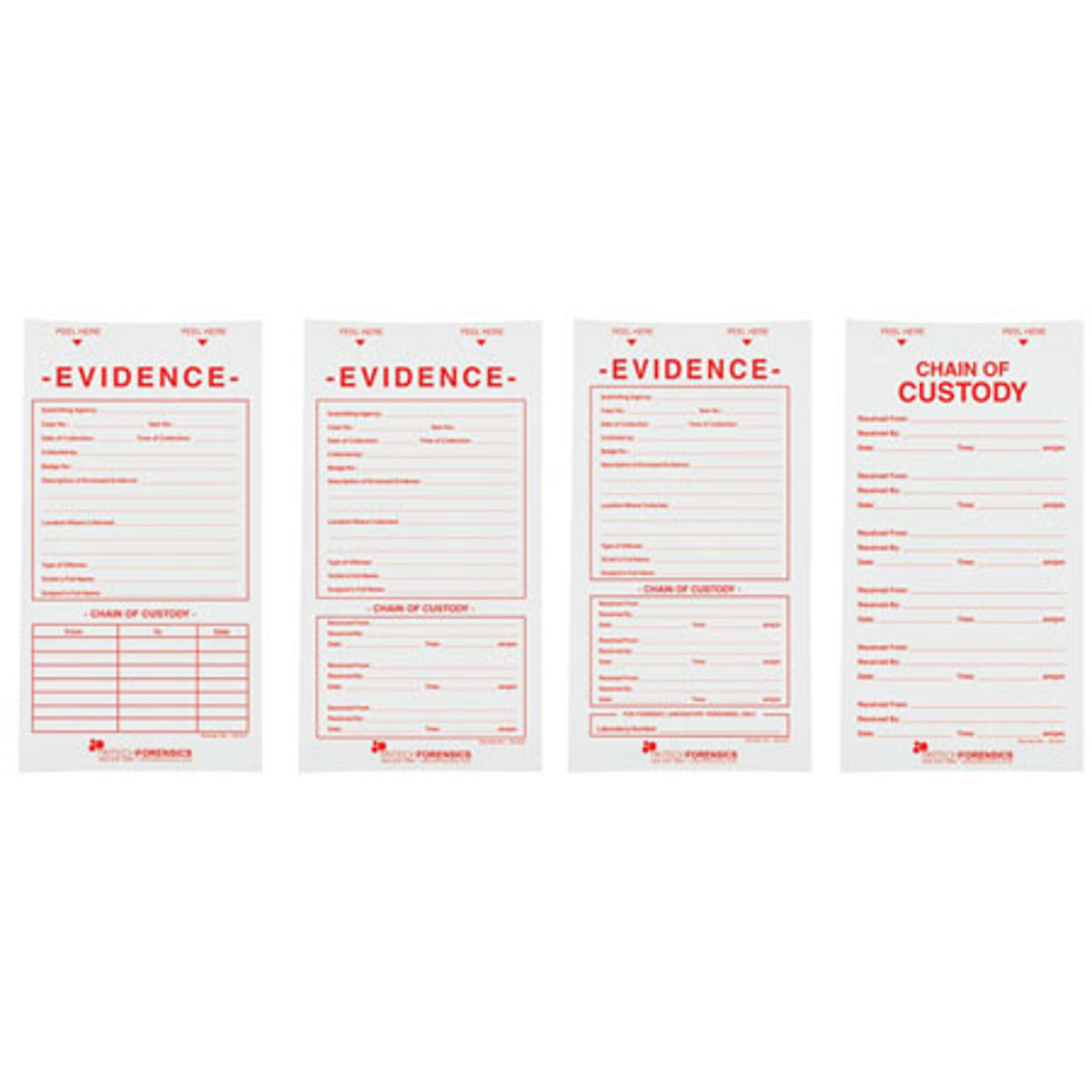 

Tri-Tech Forensics 3.5x6" Evidence Labels, Chain of Custody Table, 100/Pack
