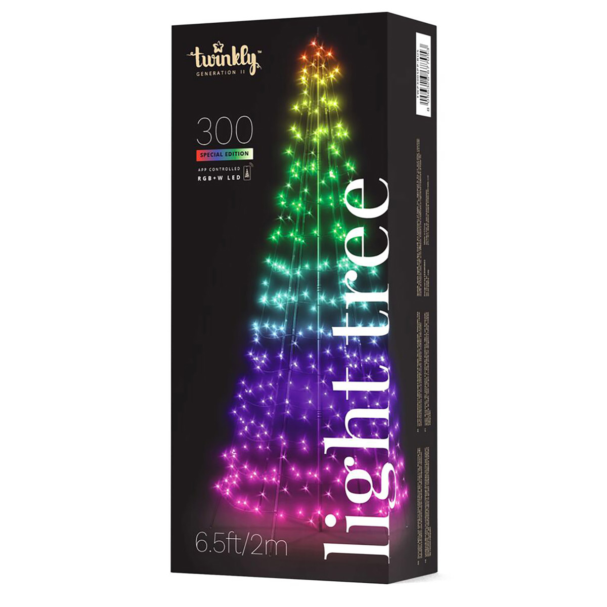 

Twinkly Light Tree Gen II Special Edition 6.5' 300 RGBW LED Light, Black Wire