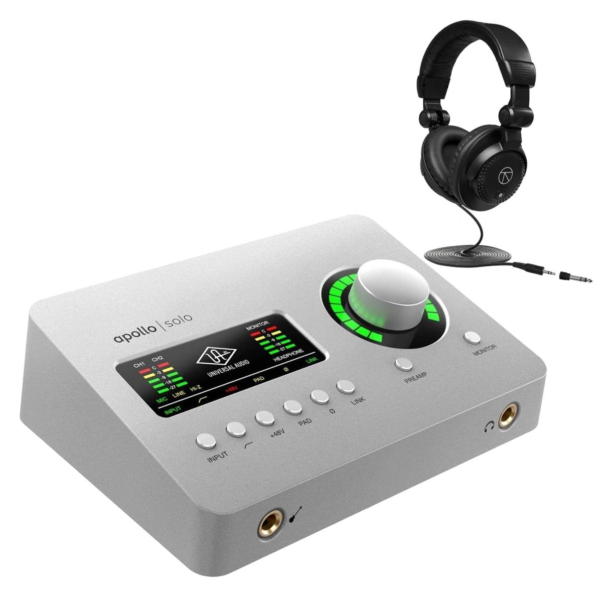 Image of Universal Audio Apollo Solo HE Thunderbolt 3 Audio Interface + Studio Headphones
