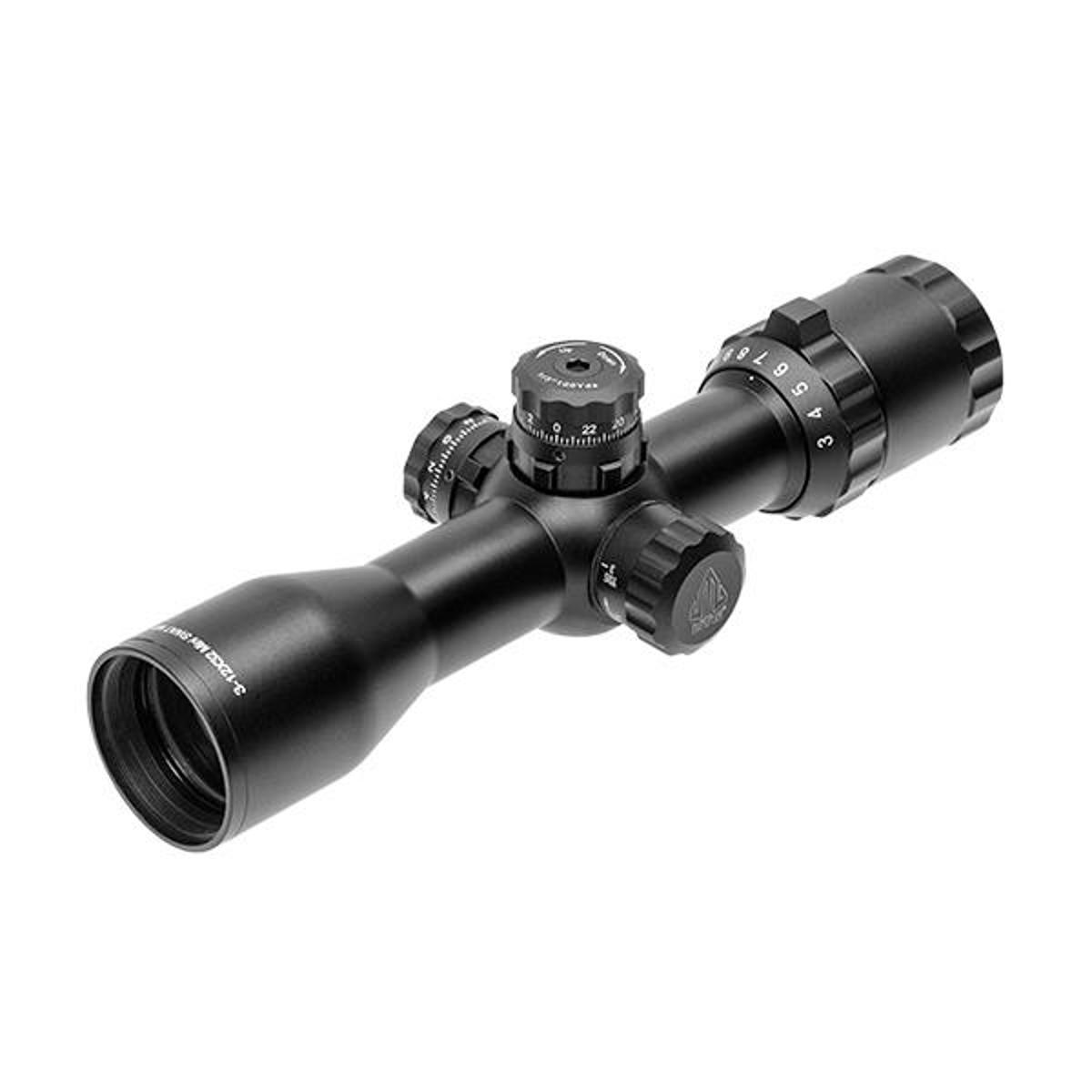 

UTG 3-12x32 BugBuster Riflescope, SFP Mil-Dot Ret, Side Focus, 1" Tube, Rings