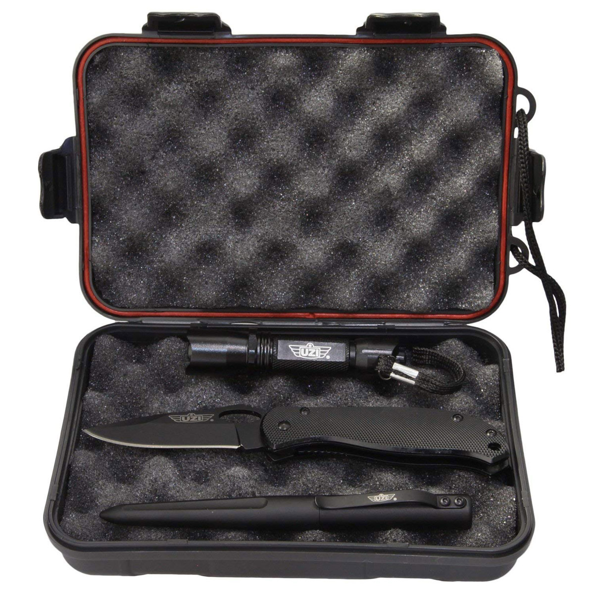 

UZI Tactical Combo, Includes Tactical Knife, Tactical Pen, LED Flashlight, Case