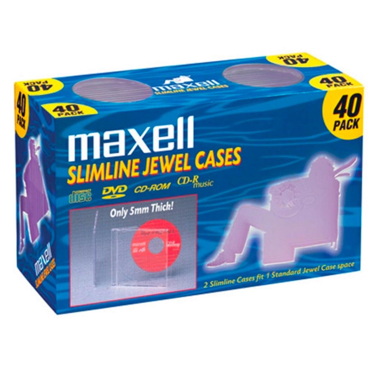 

Maxell Jewel Cases 40-Pack Slim Line - Clear, 5mm