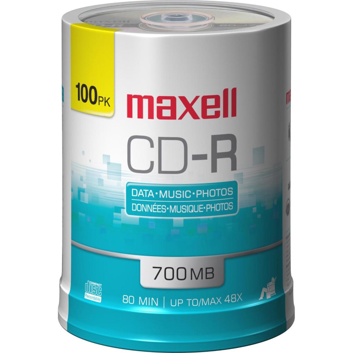 

Maxell CD-R 48x Recordable Media 100 Pack Spindle 700MB