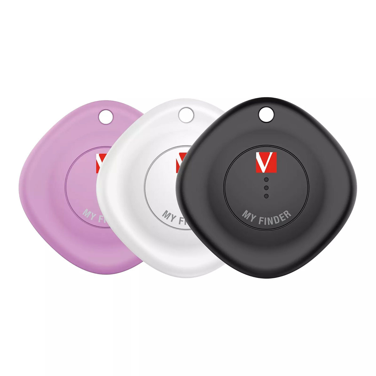 

Verbatim My Finder Bluetooth Tracker, Black, White & Purple, 3-Pack