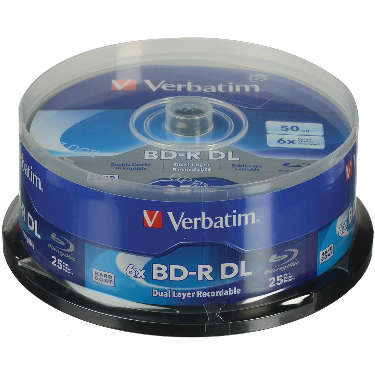 Image of Verbatim BD-R DL 50GB 8x Hard Coat Blu-Ray Recordable Disc