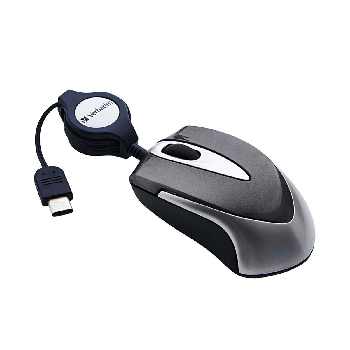 

Verbatim Mini Optical Wired USB-C Travel Mouse, Black