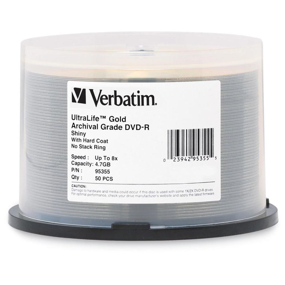 

Verbatim 95355 DVD-R 4.7GB UltraLife Archival Grade, 50