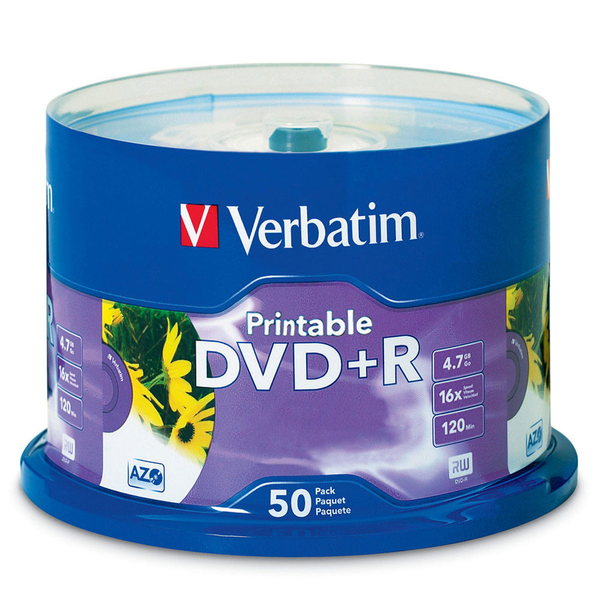 

Verbatim 95136 DVD+R Recordable Media 4.7GB Inkjet, 50