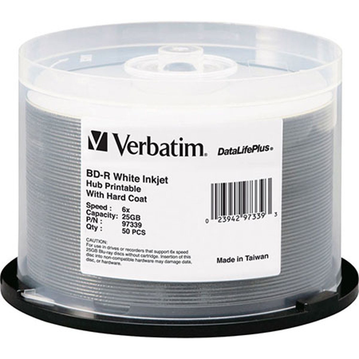 Image of Verbatim BD-R Blu-ray 25GB 6x White Inkjet Hub Printable Discs