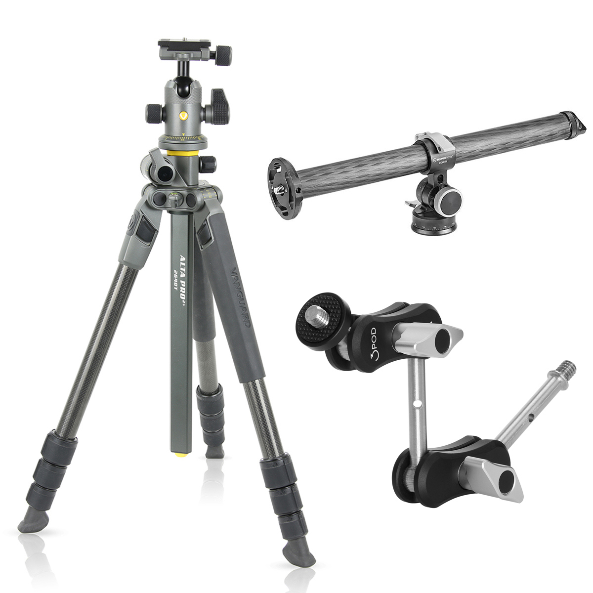 

Vanguard ALTA PRO 2+ 264CB CF Tripod w/Ball Head, Gray, Extension Arm, Magic Arm