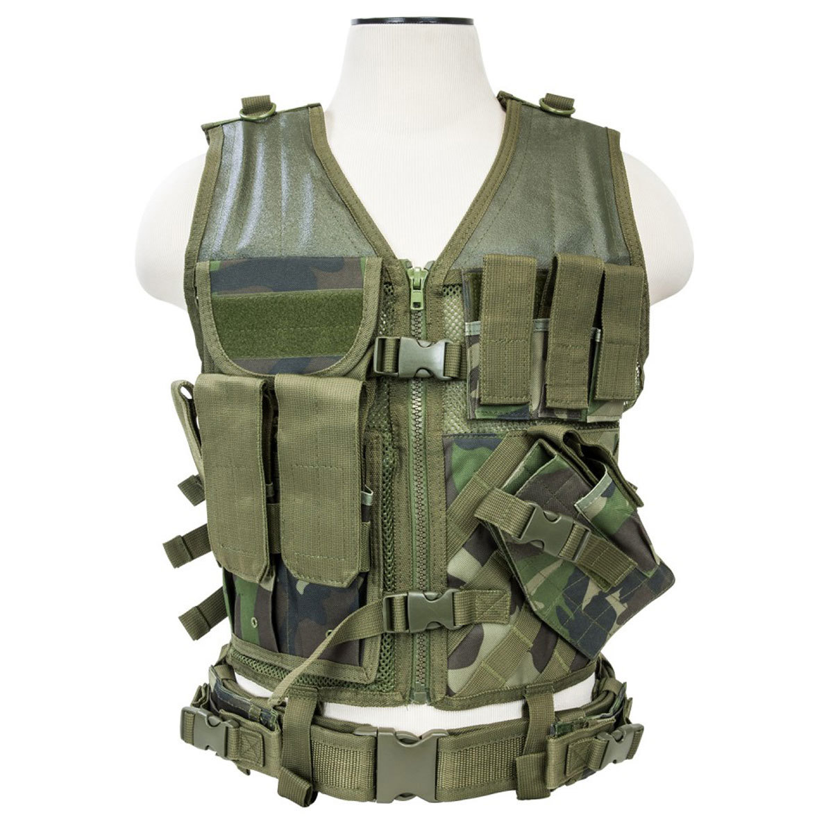 

NcSTAR Vism Tactical Vest, Woodland Camo, Fits Medium to X-Large