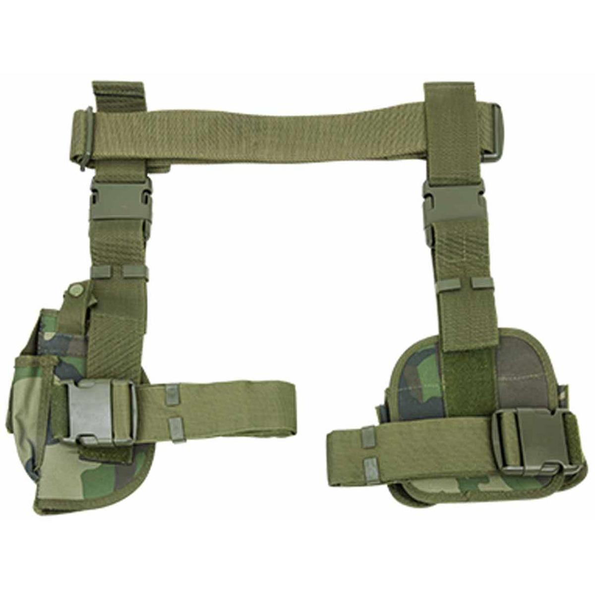 

NcSTAR Vism 3 Piece Right Hand Drop Leg Holster and Mag Pouch, Woodland Camo