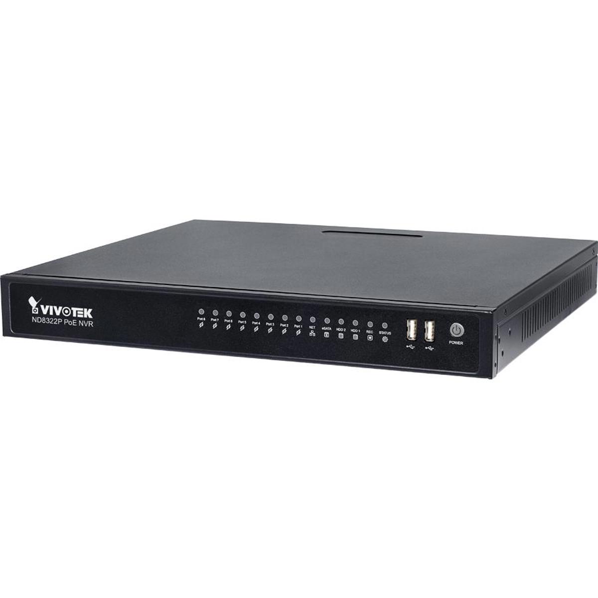 

Vivotek ND8322P 8-CH 2-Bay HDD Embedded Plug & Play NVR with 3TB HDD