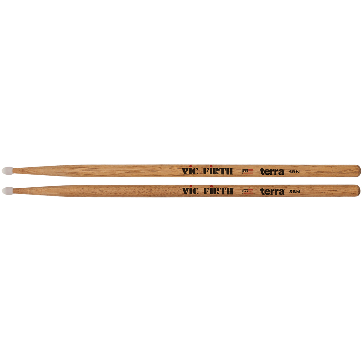 

Vic Firth American Classic Terra 5BN Drumsticks, Nylon Tip, 4 Pair w/Value Pack