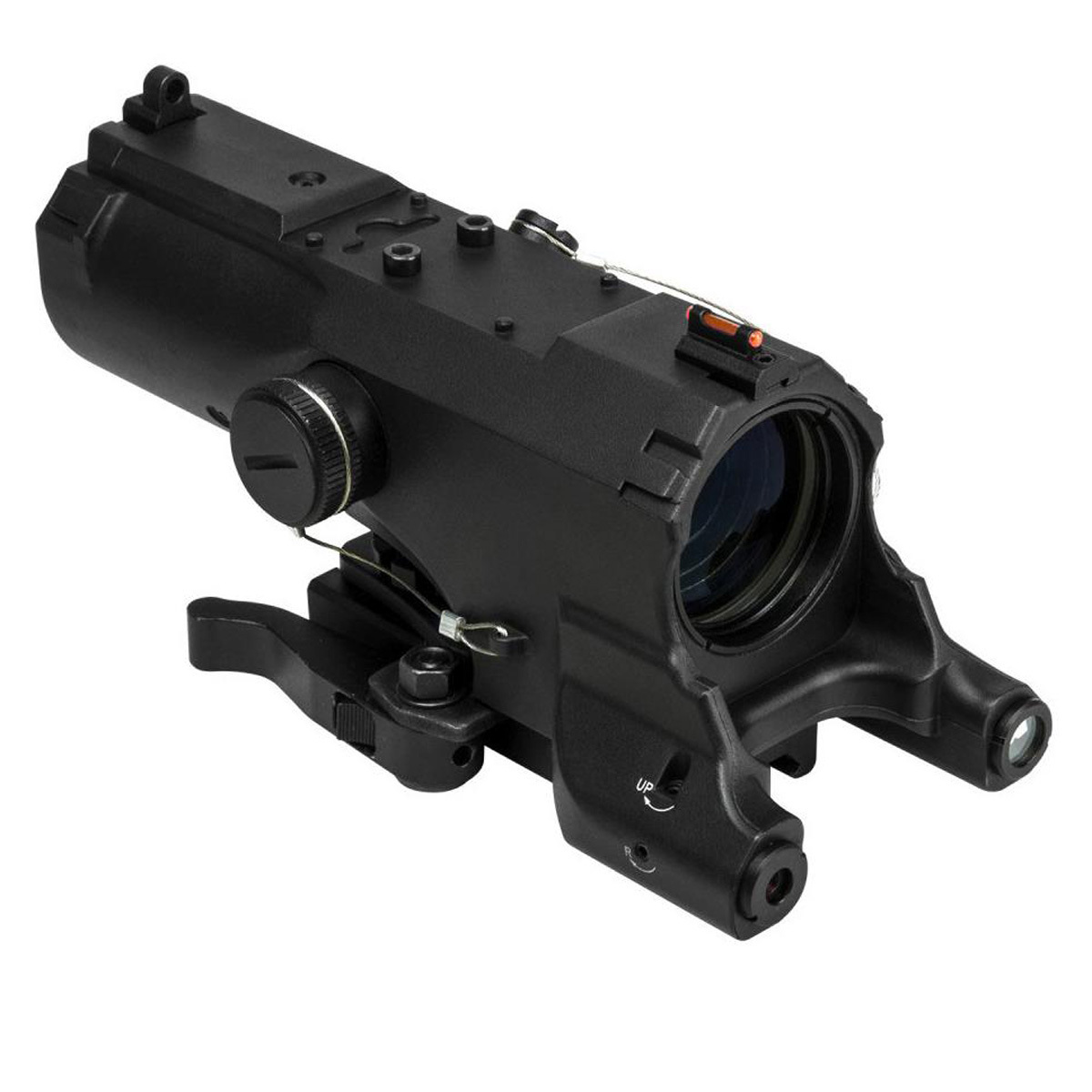 

NcSTAR Vism 4x34 ECO MOD2 Riflescope, Black w/Blue Illum UT Reticle, Green Laser