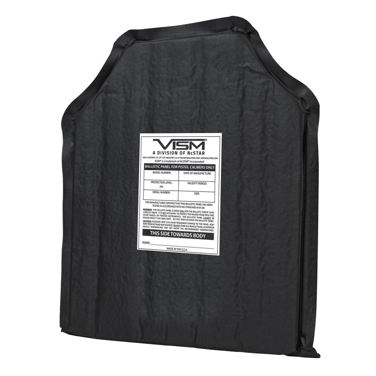 

NcSTAR Vism 10x12" Soft Ballistic Panel, Shooters Cut, Rated at Level IIIA