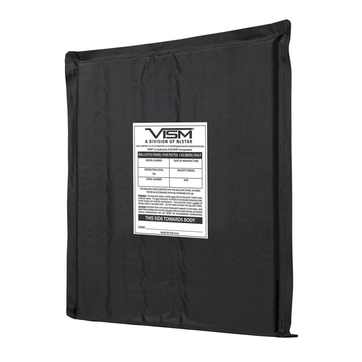

NcSTAR Vism 10x12" Soft Ballistic Panel, Rectangle Cut, Rated at Level IIIA