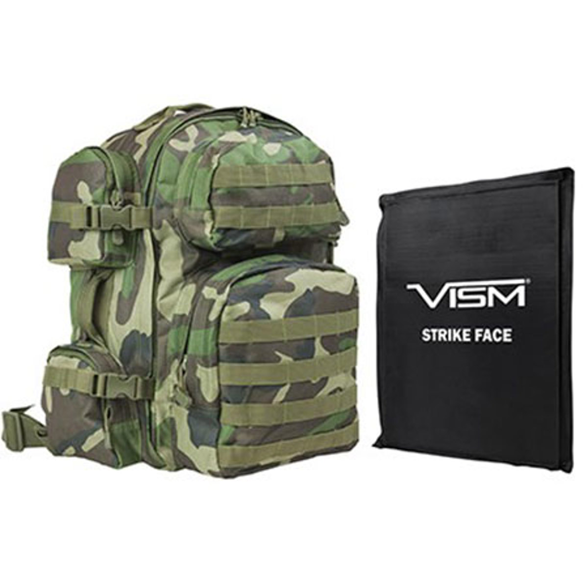 

NcSTAR Vism Tactical Backpack with 10x12" Soft Ballistic Panel, Woodland Camo