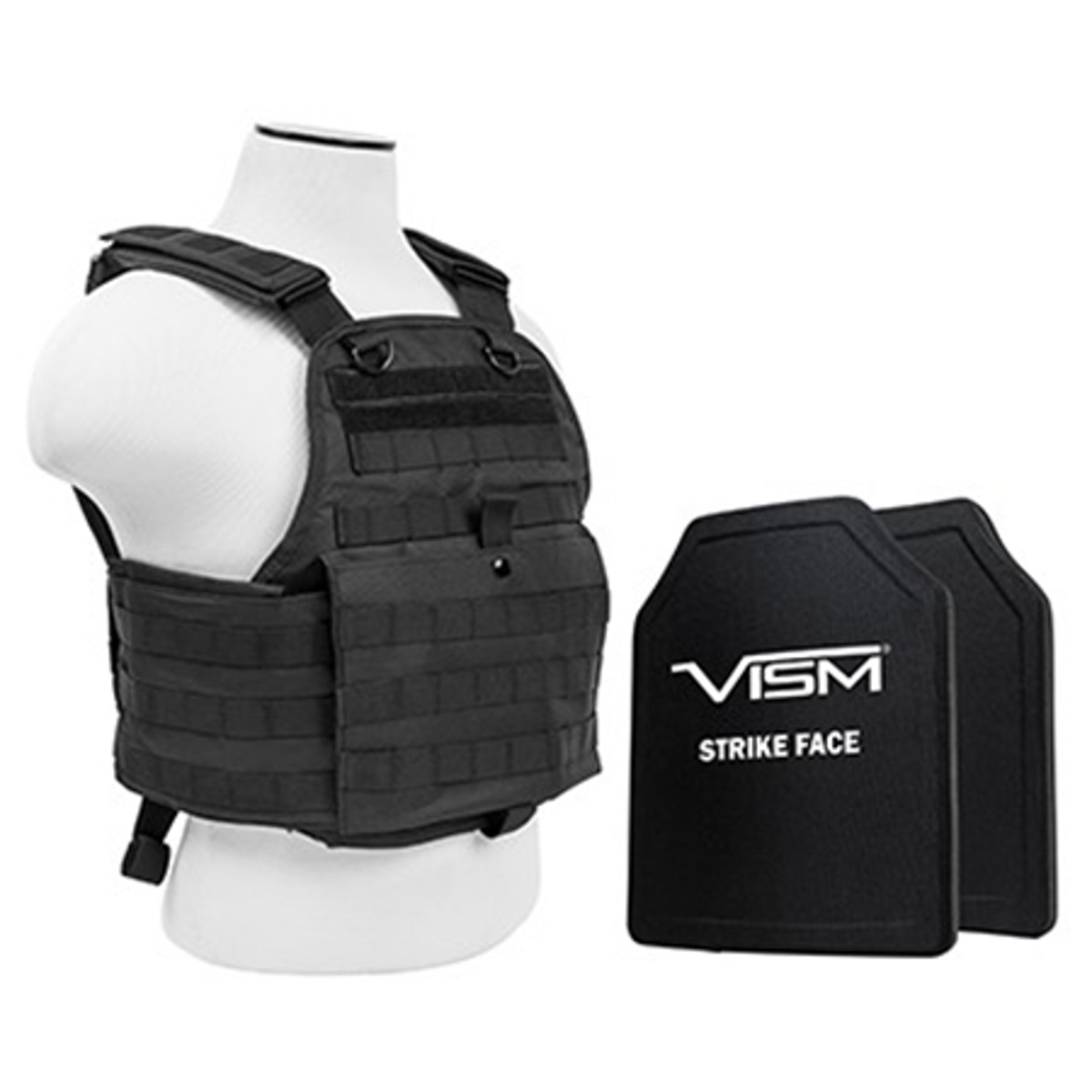 

NcSTAR Vism Ballistic Plate Carrier Vest with Two 10x12" PE Hard Plates, Med-2XL