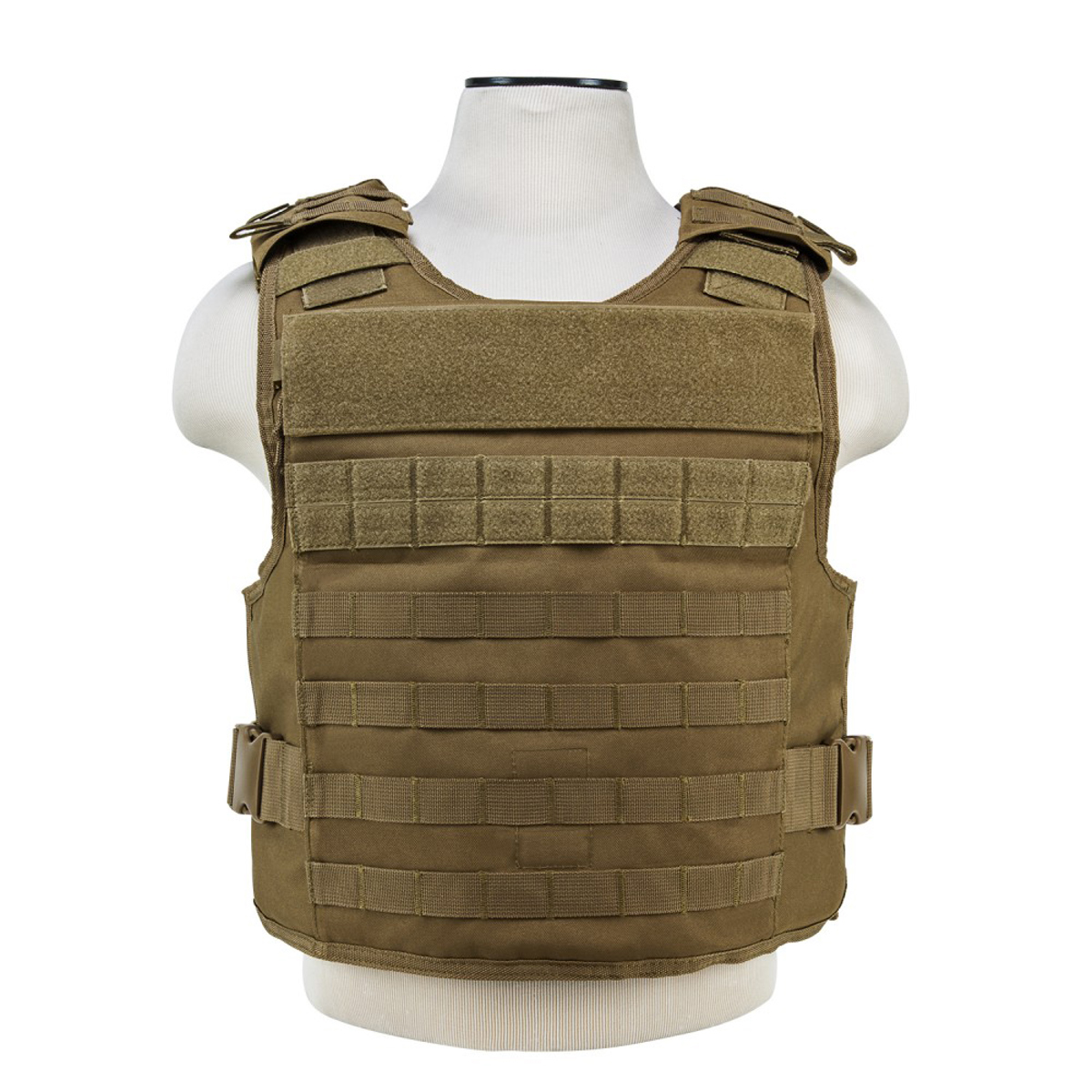 

NcSTAR Vism Ballistic Plate Carrier Vest, Accepts Lev.III/IV 11x14" Plates, Tan