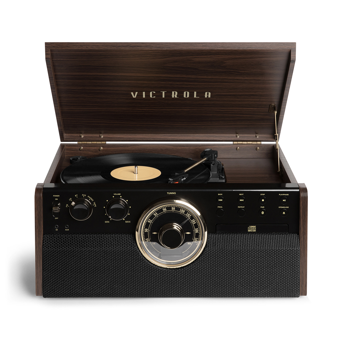 Image of Victrola VTA-370B-ESP Empire Signature 7-in-1 Three-Speed Turntable Music System