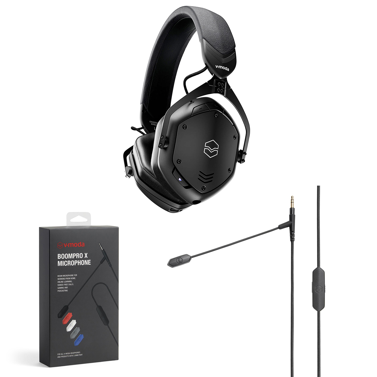 

V-MODA Crossfade 3 Wireless Over-Ear Headphone,Bundle w/BoomPro X Mic,MatteBlack
