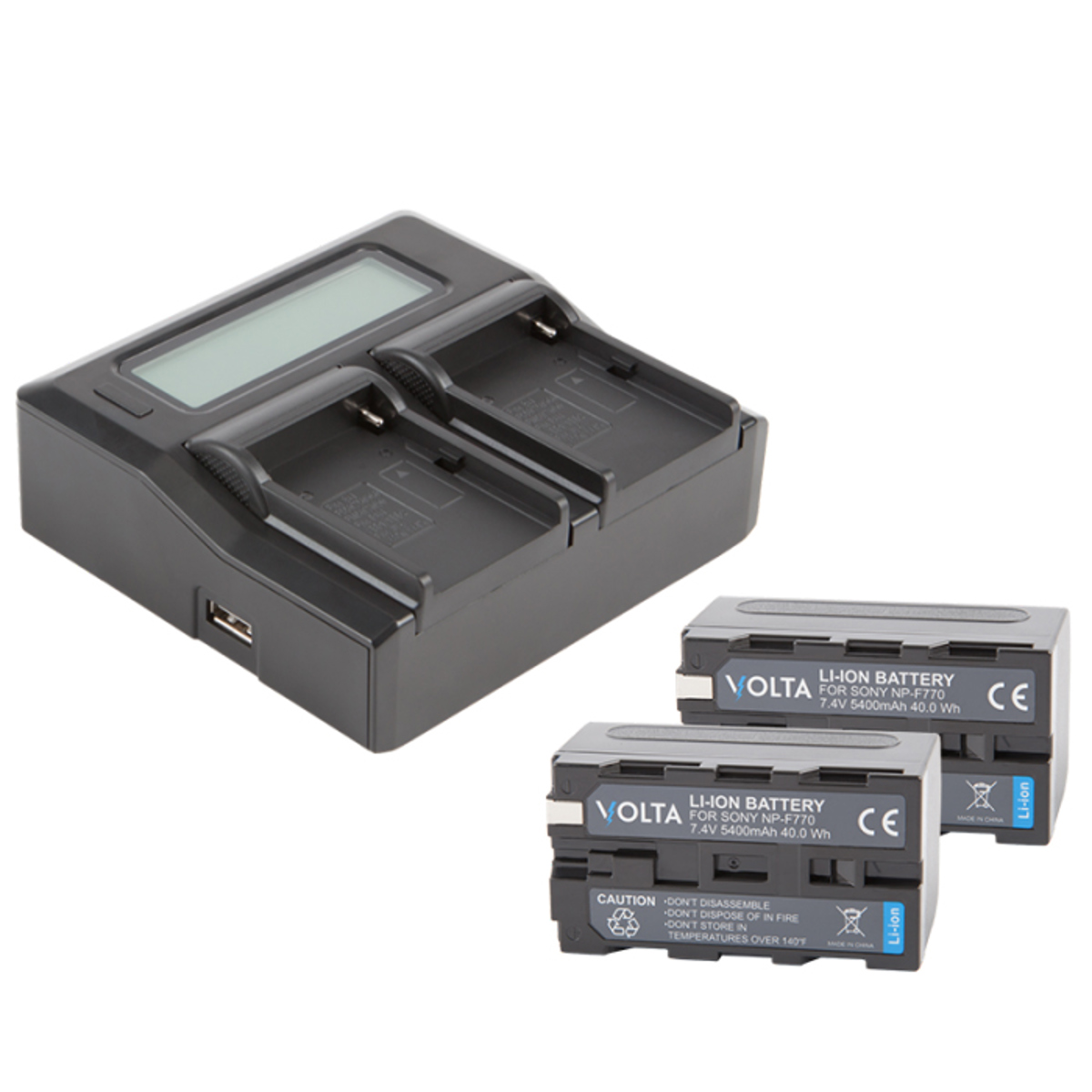 

Volta NP-F770 2x Li-Ion Batteries and Dual Charger Kit