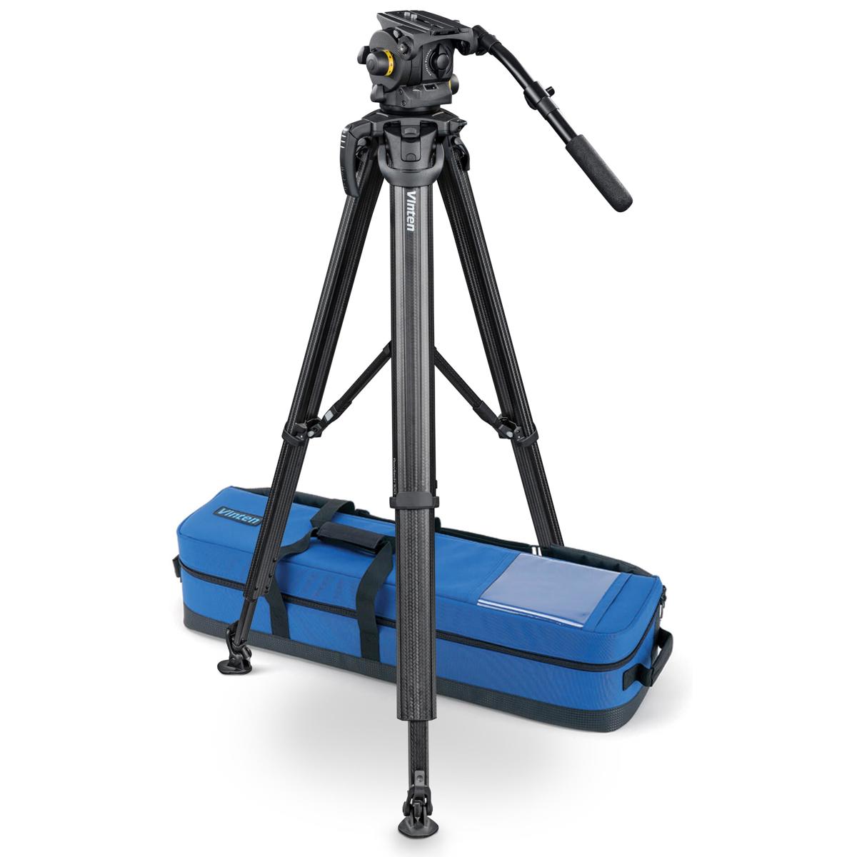 Vinten Vision 100 Fluid Head with flowtech 100 CF Tripod, Mid-Level Spreader -  VB100-FTMS