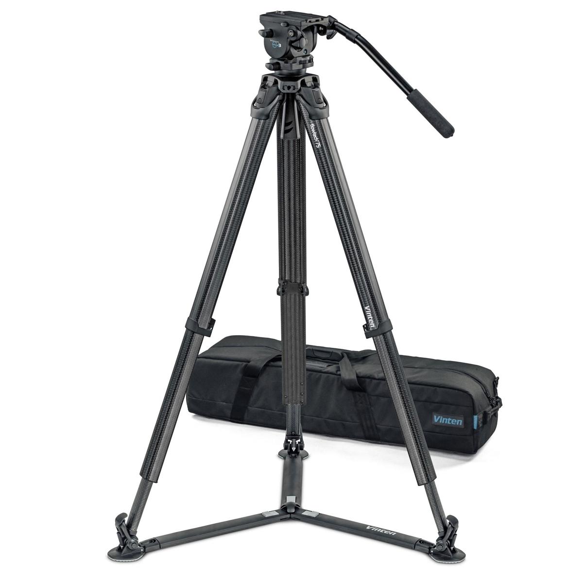 

Vinten Vision blue5 Fluid Head w/flowtech 75 3-Section CF Tripod,Ground Spreader