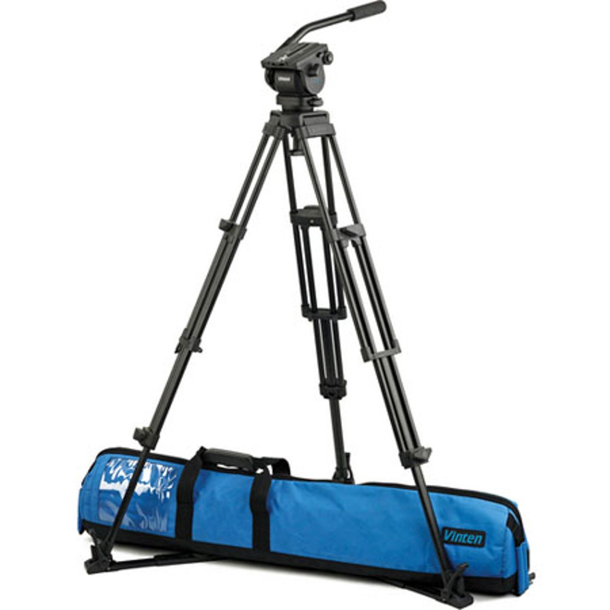 

Vinten blue 3-Section Al Tripod w/V4092-0001 2-Way Head,Ground Spreader, Black