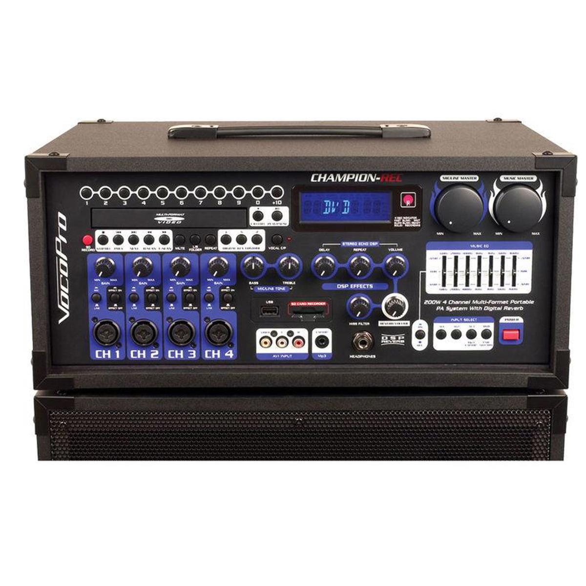 VocoPro CHAMPION-REC HEAD 3 200W 4-Channel Multi-Format PA System -  CHAMPION-REC-H3 (HEAD ONL