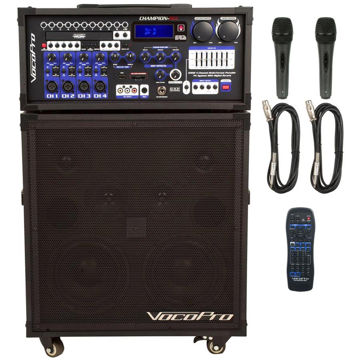 200W 4-Channel Multi-Format PA System - VocoPro CHAMPION-REC BASIC