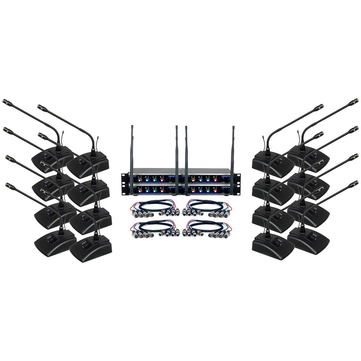 

VocoPro Digital-Conference-16, 16 Channel UHF Wireless Conference Mic System