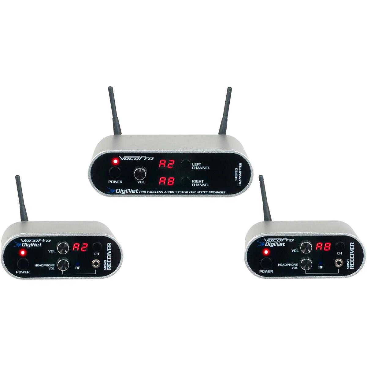 Image of VocoPro DigiNET-Stereo Professional Wireless Audio System for Active Speakers