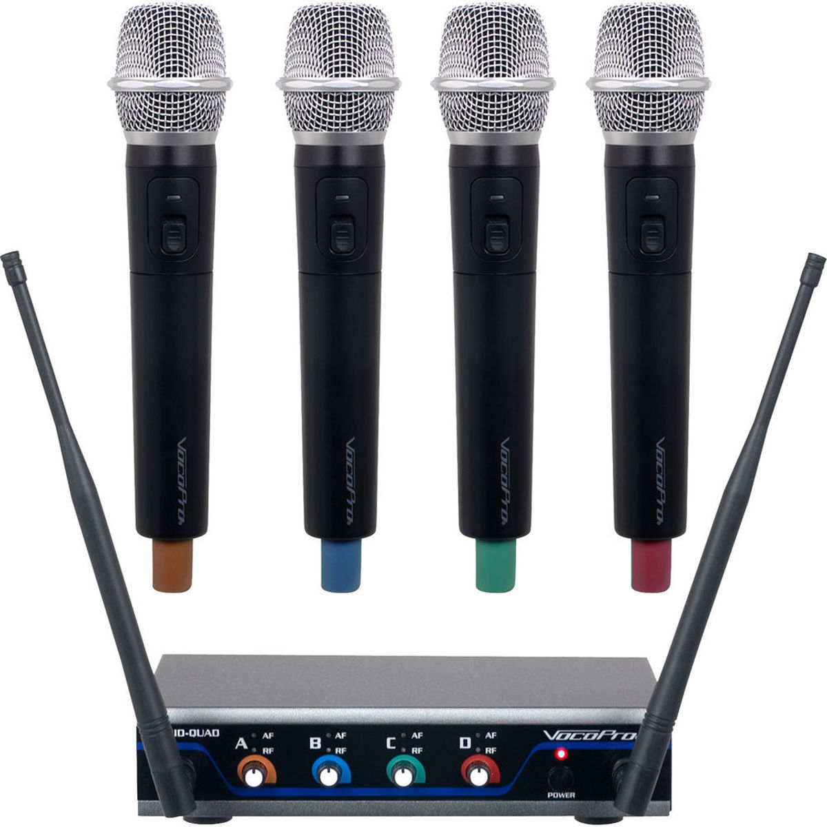 

VocoPro Digital-Quad-H 4-Ch UHF Wireless Handheld Mic System, 902 to 910.7MHz