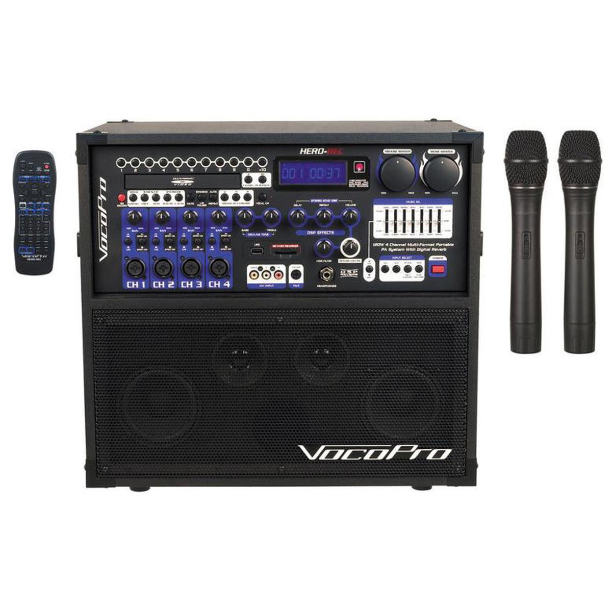 

VocoPro HERO-REC 3 120W 4 Channel Multi-Format P.A. System